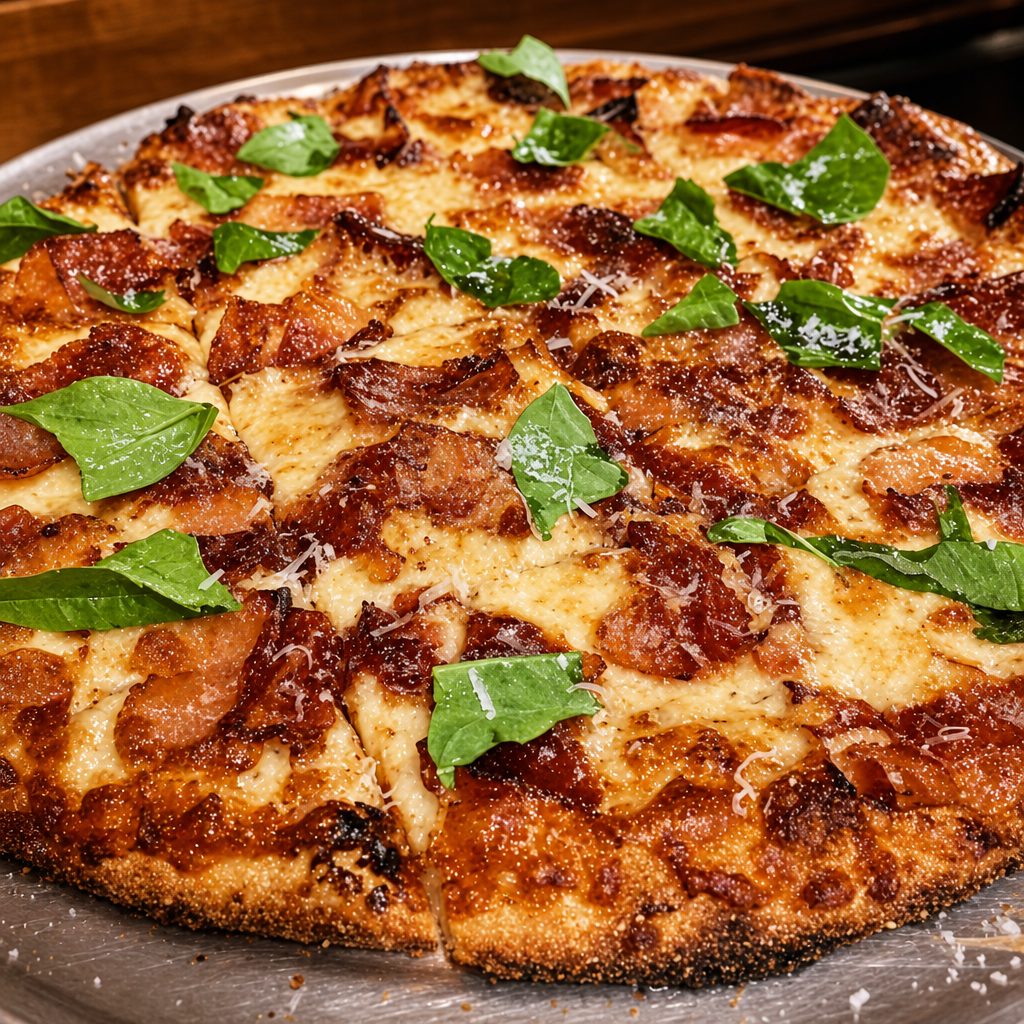 Bacon on White Pie (Medium 14").