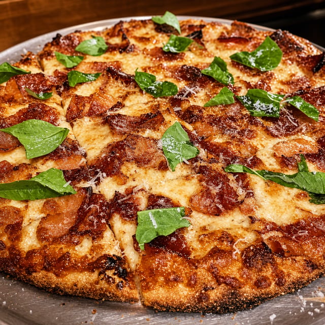 Bacon on White Pie (Medium 14").